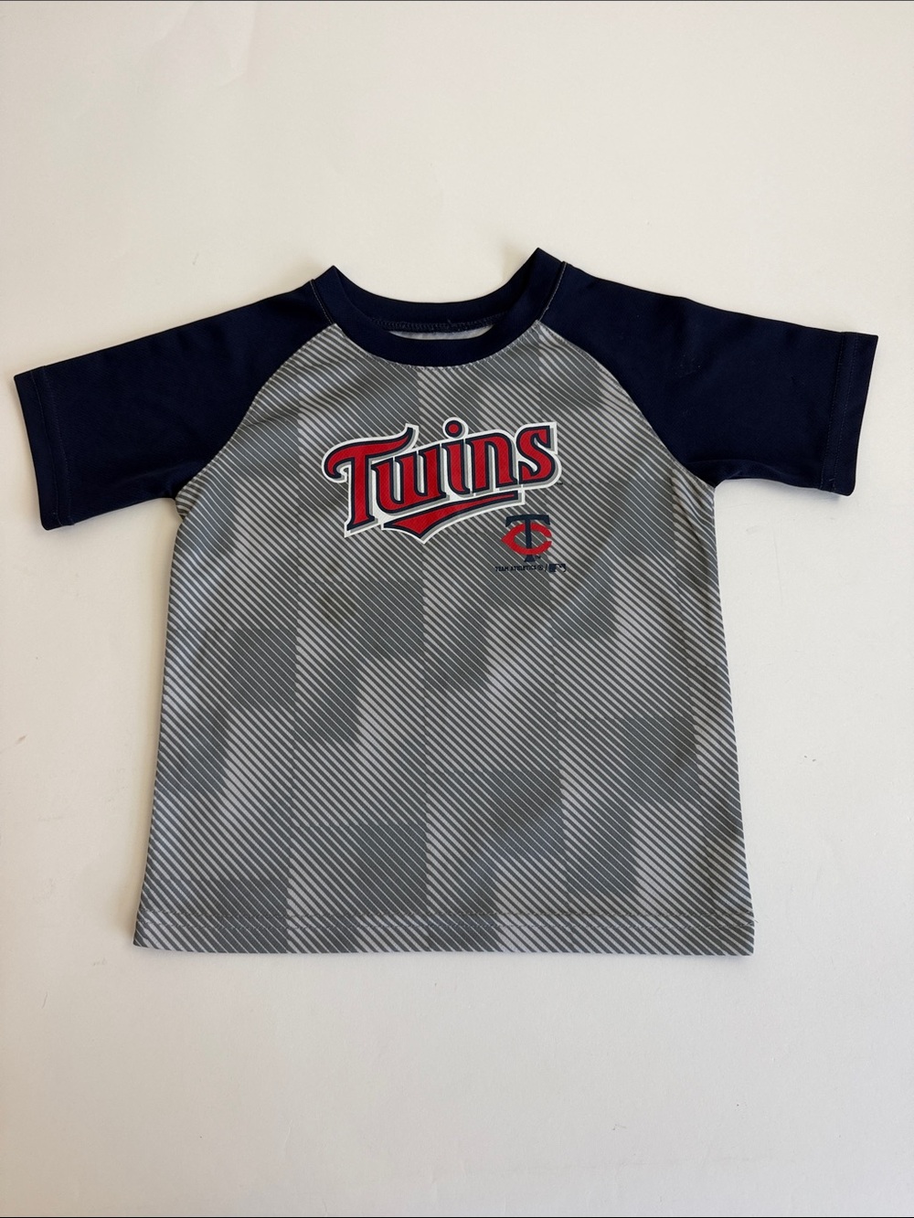 Boys Navy & Gray Raglan MLB Twins Baseball Tee